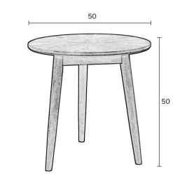 Beistelltisch rund FABIO 50 cm Eiche schwarz