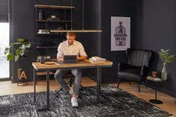 Beistelltisch rund LIMA 45 cm Metall schwarz