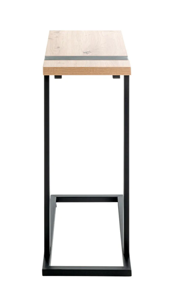 Beistelltisch SARAGOSSA 2 Eiche-Dekor hell/schwarz 24 x 49 cm