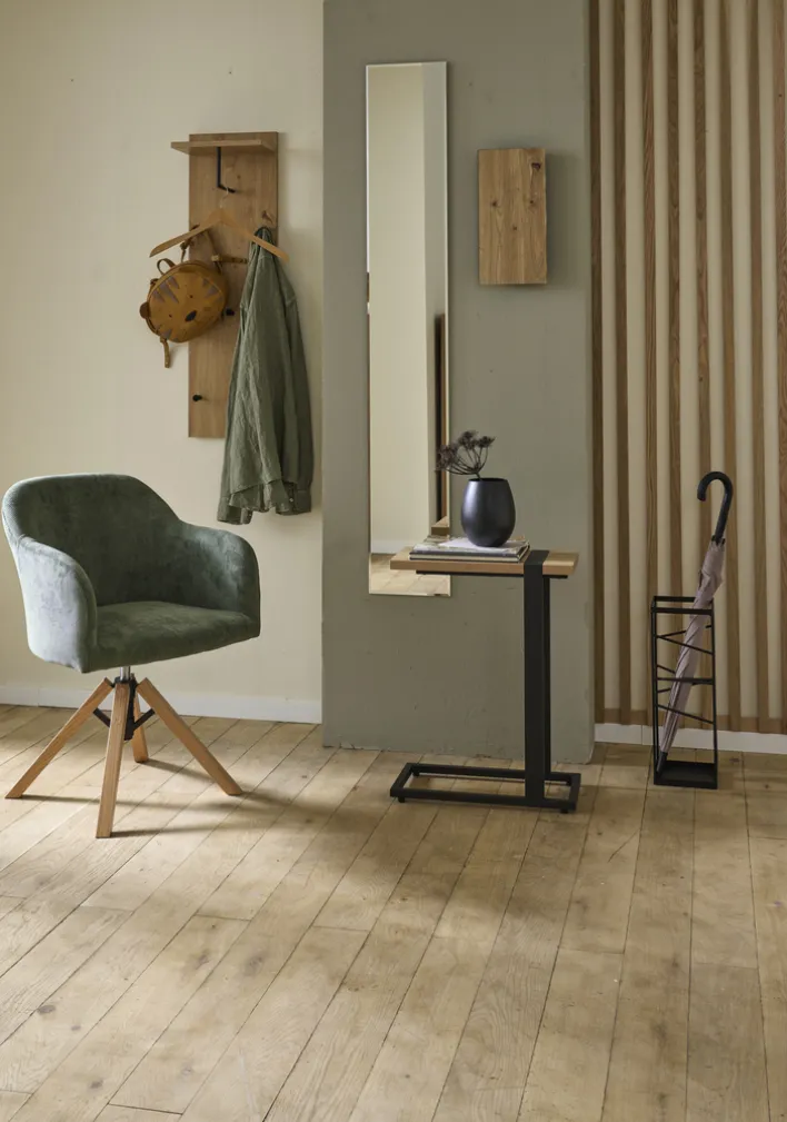 Beistelltisch SARAGOSSA 2 Eiche-Dekor hell/schwarz 24 x 49 cm