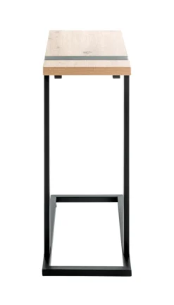 Beistelltisch SARAGOSSA 2 Eiche-Dekor hell/schwarz 24 x 49 cm