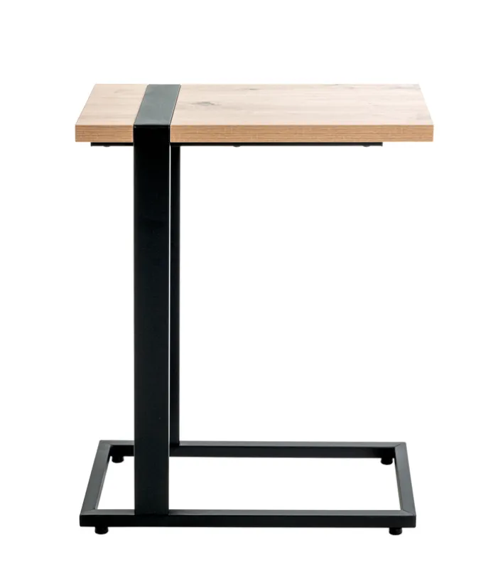 Beistelltisch SARAGOSSA 2 Eiche-Dekor hell/schwarz 24 x 49 cm