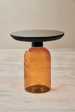 Beistelltisch TILPHA 49 x 56 cm schwarz/ orange