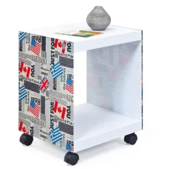 Beistelltisch TOM 38x46x33,5 cm weiß/Motiv