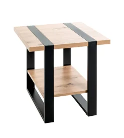 Beistelltisch 45x45x45 cm Asteiche-Dekor/schwarz