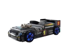 Bett RINUM 90 x 200 cm schwarz/ mehrfarbig