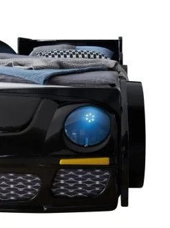 Bett RINUM 90 x 200 cm schwarz/ mehrfarbig