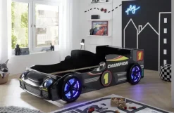 Bett RINUM 90 x 200 cm schwarz/ mehrfarbig