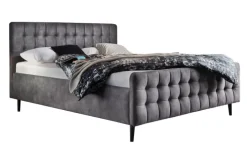 Bett YARON 180 x 200 cm Stoffbezug anthrazit