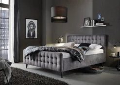 Bett YARON 180 x 200 cm Stoffbezug anthrazit