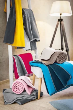 Biederlack Wende-Wohnplaid 130 x 170 cm schwarz/grau/silber