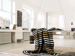 Biederlack Wohndecke Streifen 150 x 200 cm orange