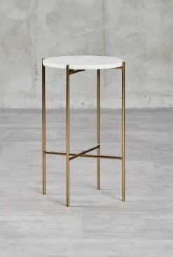 Blumenständer ODIANE 29,5 x 50 cm weiß gold