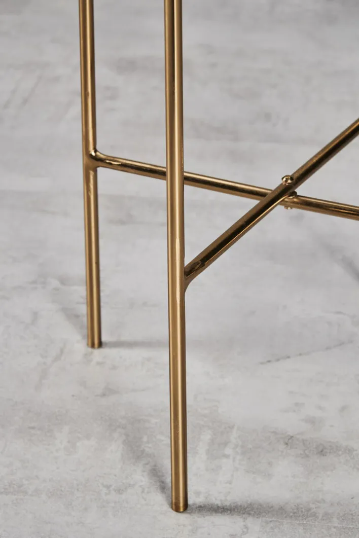 Blumenständer ODIANE 29,5 x 50 cm weiß gold