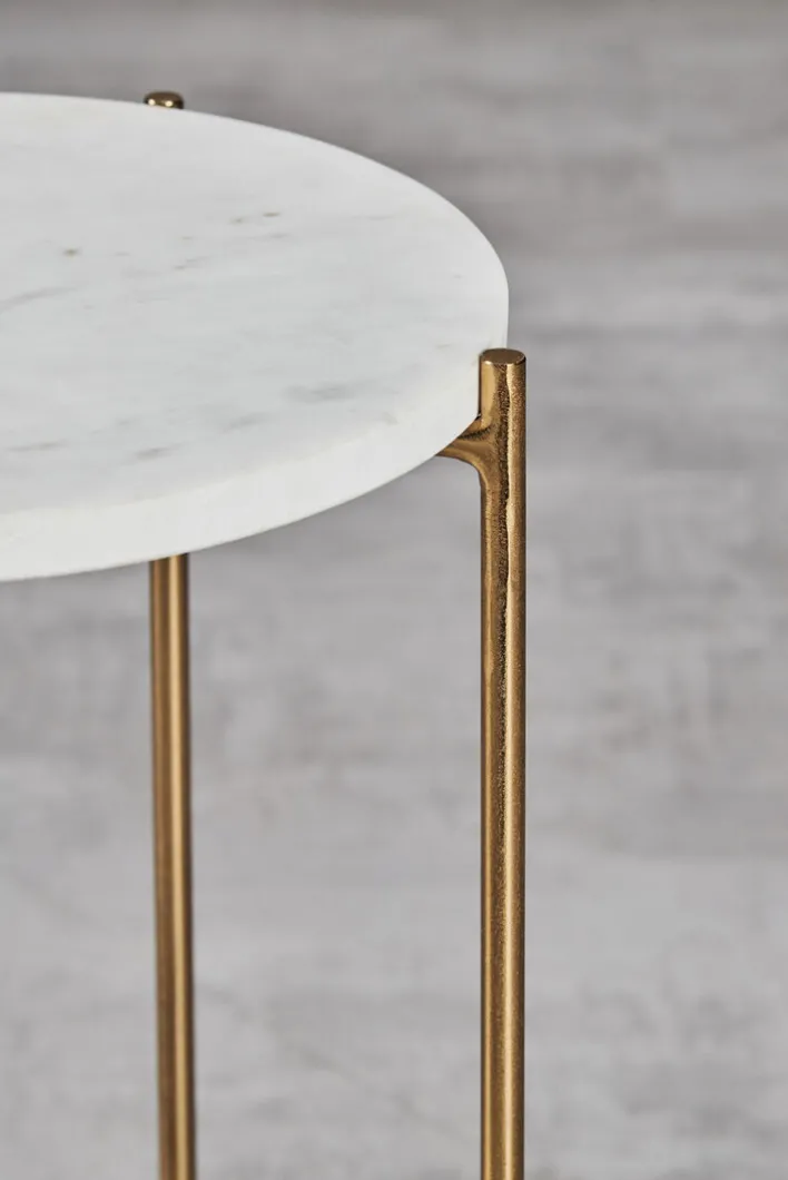 Blumenständer ODIANE 29,5 x 50 cm weiß gold