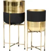 Blumenständer THEMIBE 2-teilig goldfarbig/ schwarz