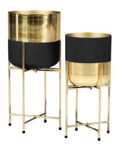 Blumenständer THEMIBE 2-teilig goldfarbig/ schwarz