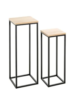 Blumensäulen 2er-Set braun/schwarz