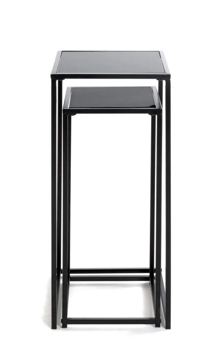 Blumensäulen 2er-Set schwarz