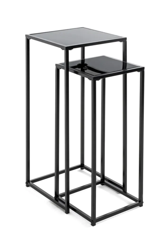 Blumensäulen 2er-Set schwarz