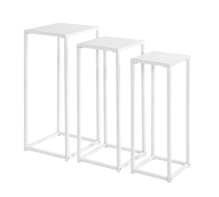 Blumensäulen 3er-Set weiß