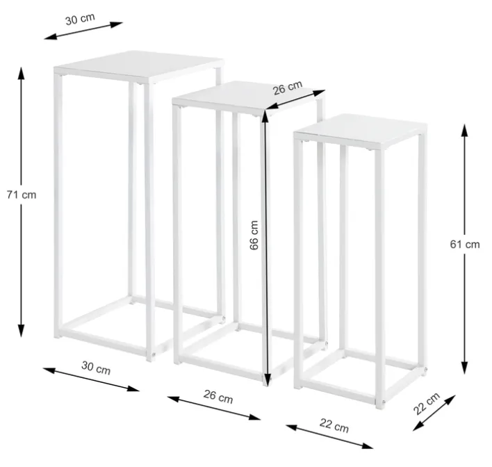 Blumensäulen 3er-Set weiß