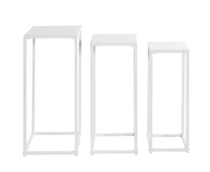 Blumensäulen 3er-Set weiß