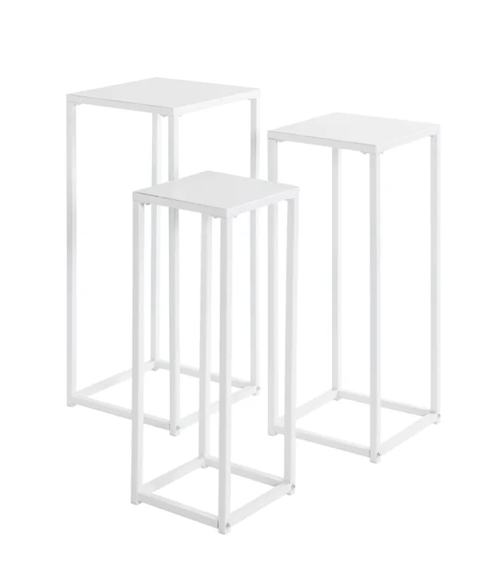 Blumensäulen 3er-Set weiß