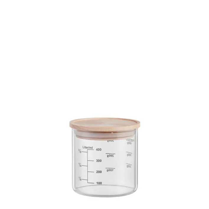 BOHEMIA SELECTION Vorratsdose Borosilikatglas/Holz 400 ml Transparent/Klar/Braun
