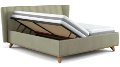 BOHOME Polsterbett TOSCANA III Rücken echt bezogen 180 x 200 cm grün