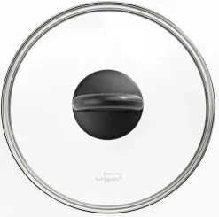 bongusto Glasdeckel 28 cm schwarz/ silberfarbig