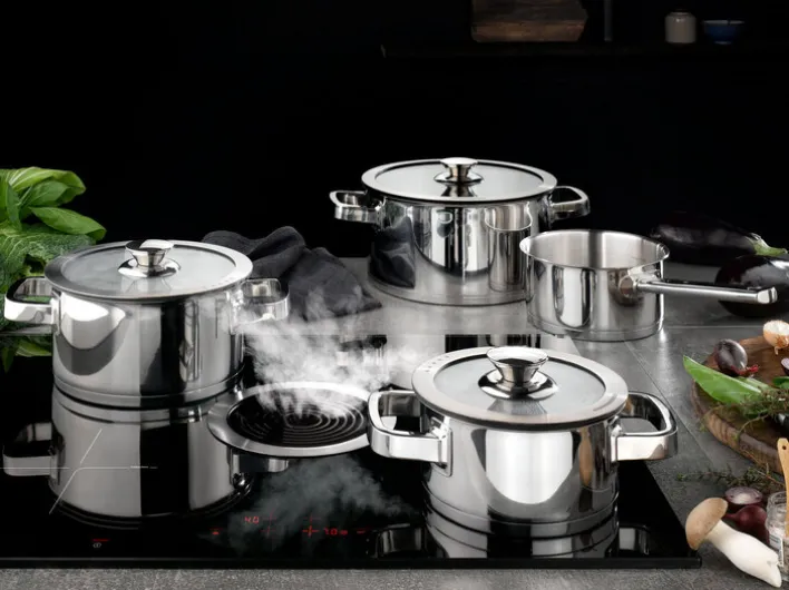 bongusto Topfset 4-teilig Edelstahl silberfarbig