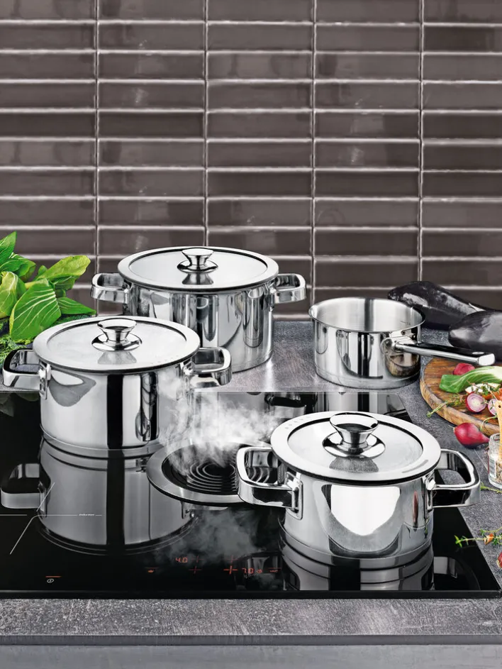 bongusto Topfset 4-teilig Edelstahl silberfarbig