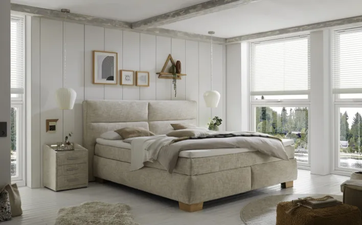 Boxspringbett ALISON 200 x 220 cm beige
