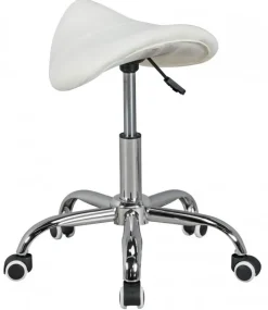 Bürohocker 60 x 60 cm weiß silber