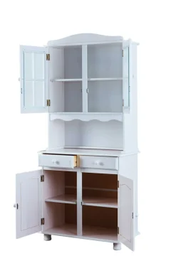 Buffet ADRIAN 88x198x43 cm Massivholz Kiefer weiß