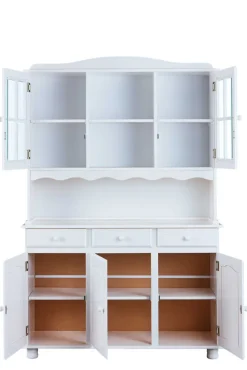 Buffet FELIX 130x198x43 cm Massivholz Kiefer weiß