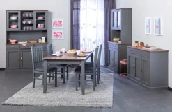 Buffet NICLAS 6.1 131x190x45 cm Massivholz grau/braun