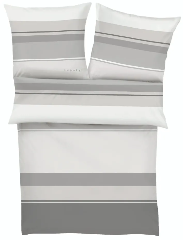 bugatti Satin-Bettwäsche 135 x 200 cm grau