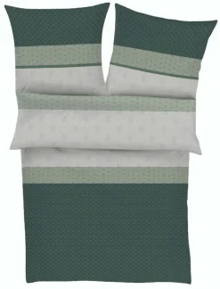 bugatti Satin-Bettwäsche 135 x 200 cm grün/grau