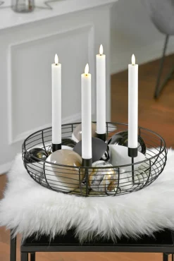 casaNova Weihnachtsdekoration Adventskranz 10 cm Schwarz