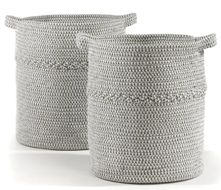 casaNOVA Aufbewahrungskorb MITTERNACHT 31 cm grau /weiß