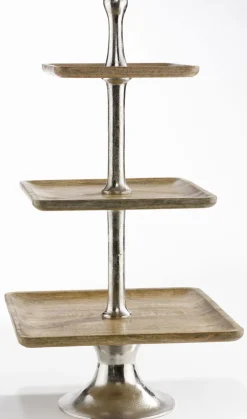 casaNOVA Deko Etagere 3-stöckig Mangoholz