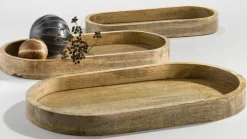 casaNOVA Dekotablett 27 x 50 cm Holz