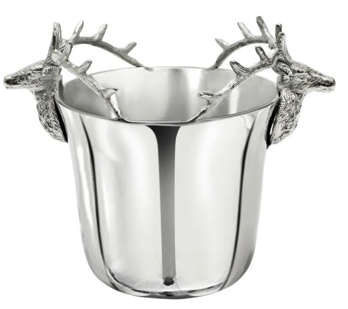 casaNOVA Flaschenkühler Hirsch 33 cm silberfarbig