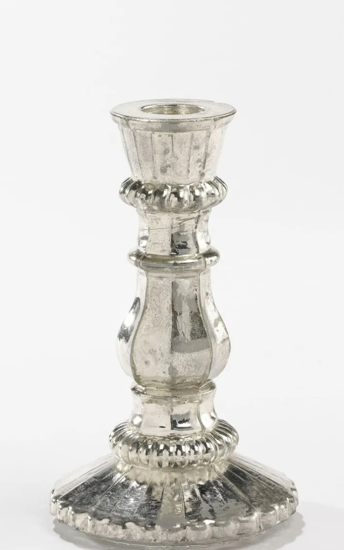 casaNOVA Kerzenständer klein 14 cm silberfarbig