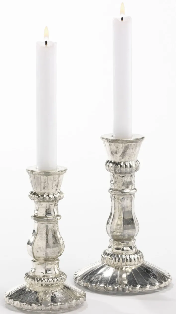 casaNOVA Kerzenständer klein 14 cm silberfarbig