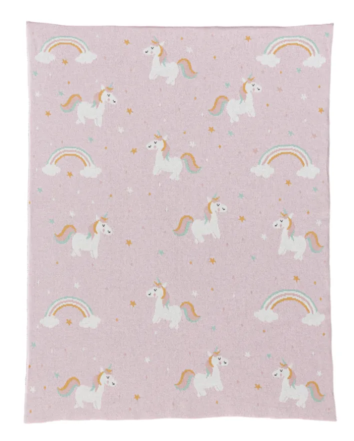 casaNOVA Kinderdecke EINHORN 80 x 100 cm rosa/pink