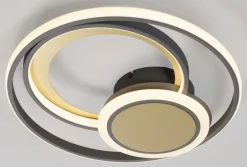 casaNOVA LED Deckenlampe YLON 50 cm schwarz /goldfarbig