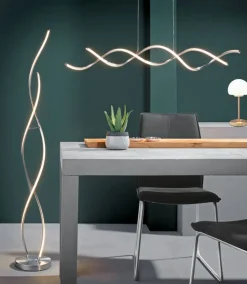 casaNOVA LED Tischlampe CORBY nickelfarbig /Glas weiß